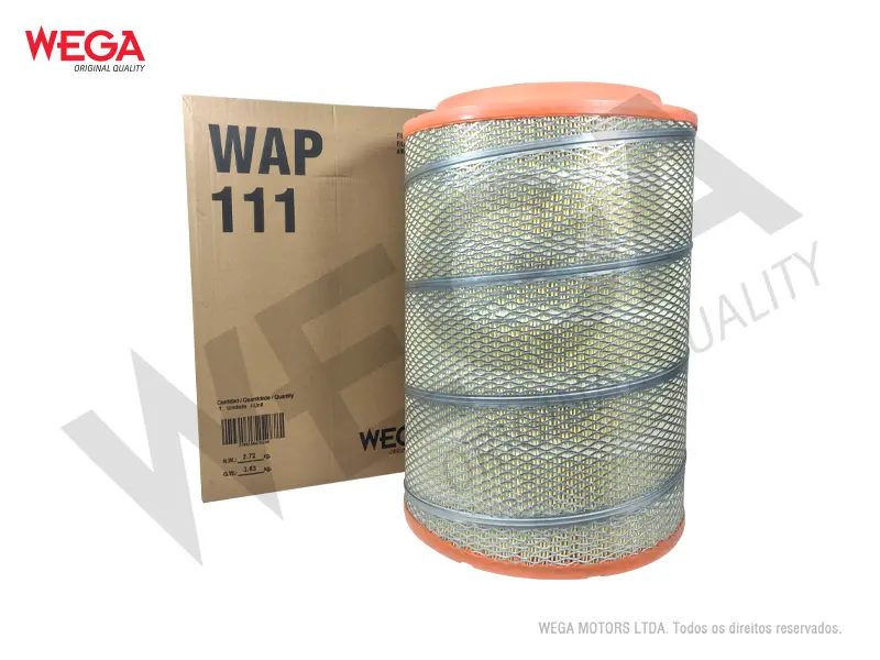 WAP-111 – Filtro de aire Wega primario para Iveco Stralis Cursor 9 / Cursor 13 Euro 3 a Euro 6 (C321420/2)(2996126)(ARS8235)