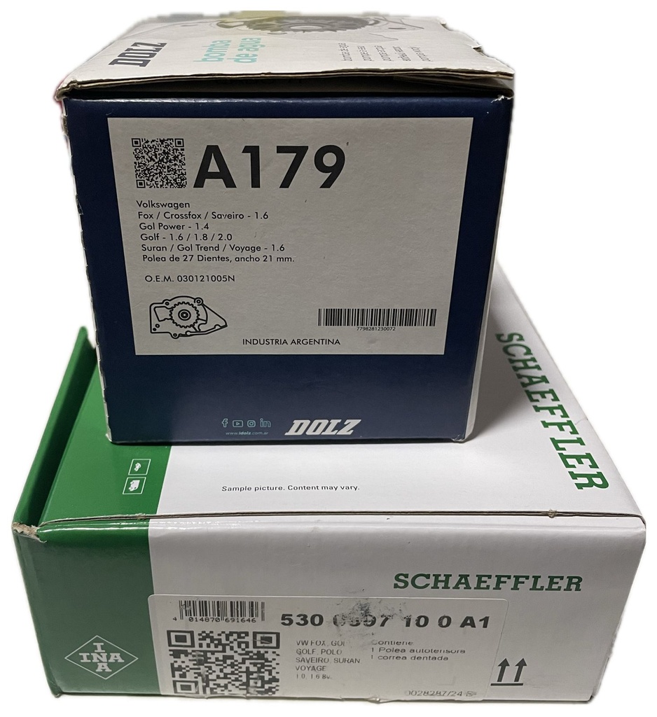 KIT DISTRIBUCION INA Y BOMBA DE AGUA DOLZ VW FOX / GOL / SURAN / SAVEIRO / VOYAGE