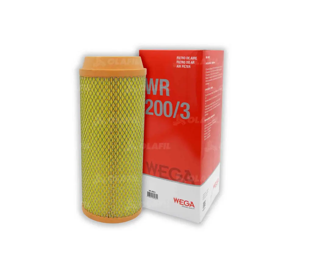 WR-200/3 – Filtro de aire Wega para Chevrolet S10 / Blazer / Silverado / Nissan Frontier / Agrale / New Holland (C14200)(147170)(P778984)