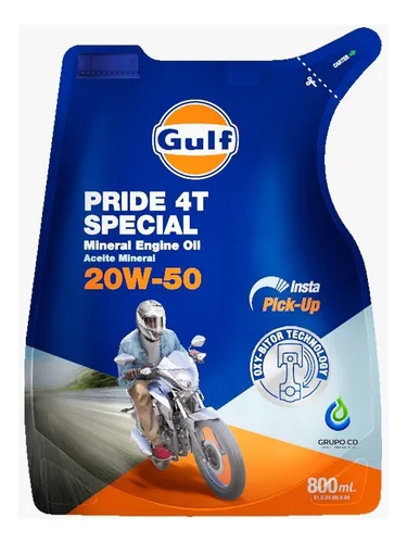[01.4.12.56C] GULF PRIDE 4T SPECIAL 20W50 DOY PACK - 800ML (CAJA X16U)