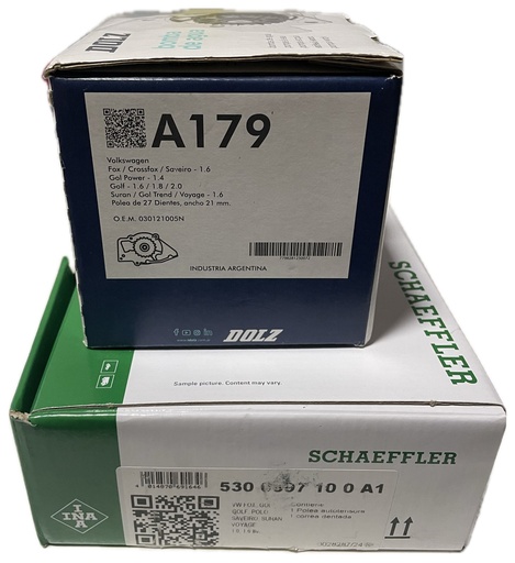 [A179+5300697100A1] KIT DISTRIBUCION INA Y BOMBA DE AGUA DOLZ VW FOX / GOL / SURAN / SAVEIRO / VOYAGE