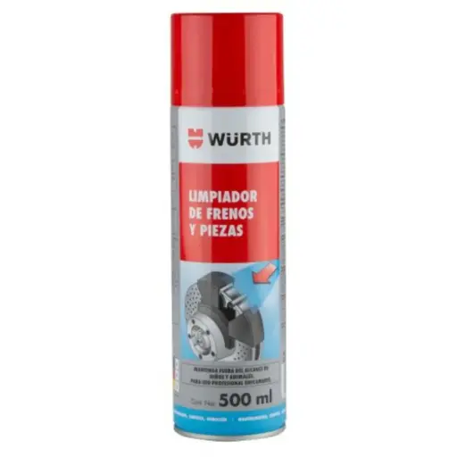 [908901087] WURTH SPRAY LIMPIADOR DE FRENOS Y PIEZAS X500ML